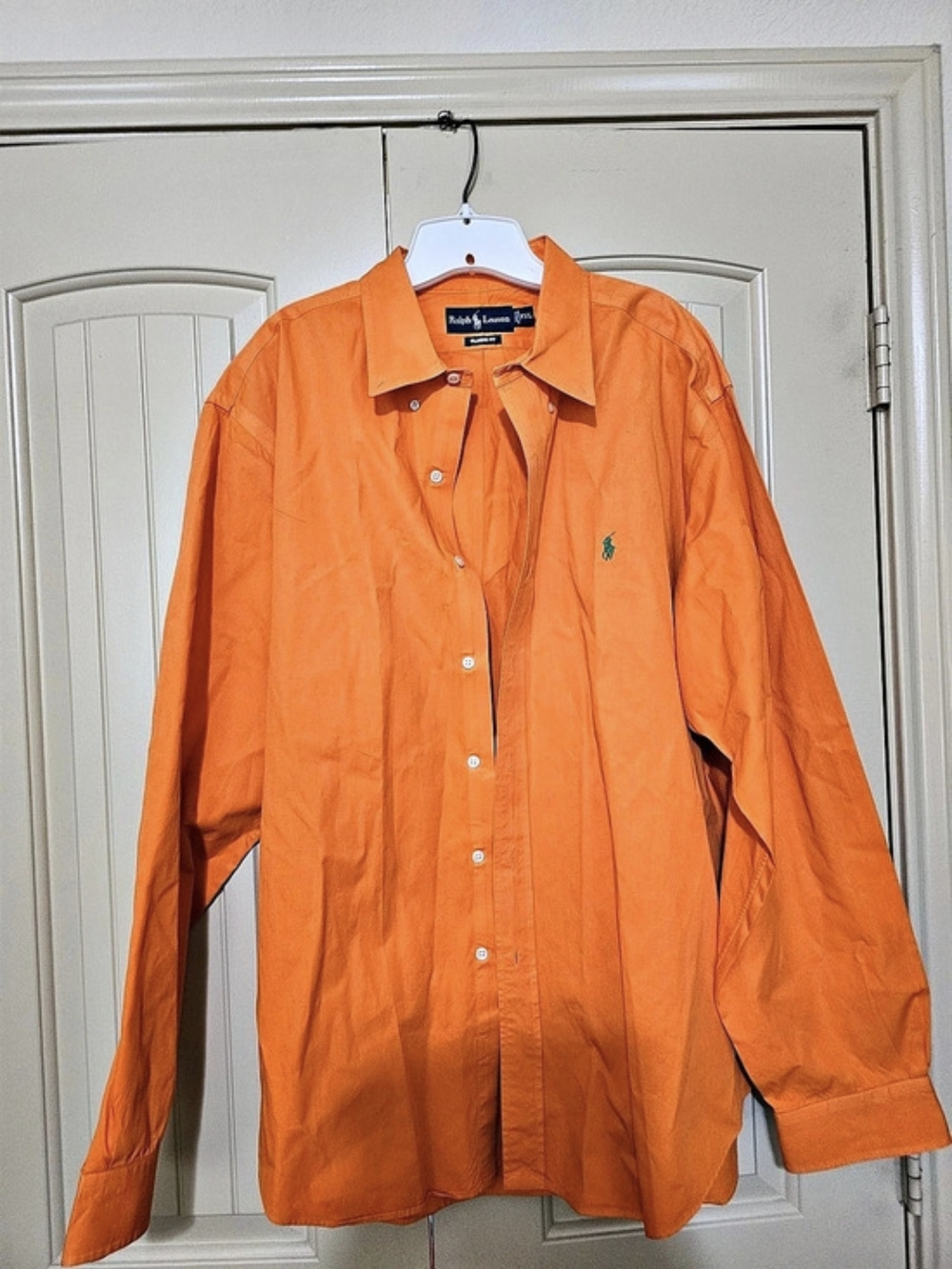 Ralph Lauren Classic Fit Men's Orange Button Down Shirt Size XL